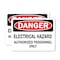 Signmission Electrical Hazard Authorized Personnel Only Danger Sign, Vinyl Decal, 18in W x 12in L, 2PK OS-2PACK-DS-D-1218-L-19339 - alternate 1